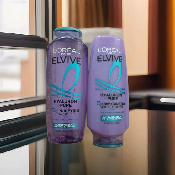 L'Oréal Elvive Hyaluron Pure Shampoo + Conditioner Set 2pc 12.6 oz Each - Picture 4 of 9